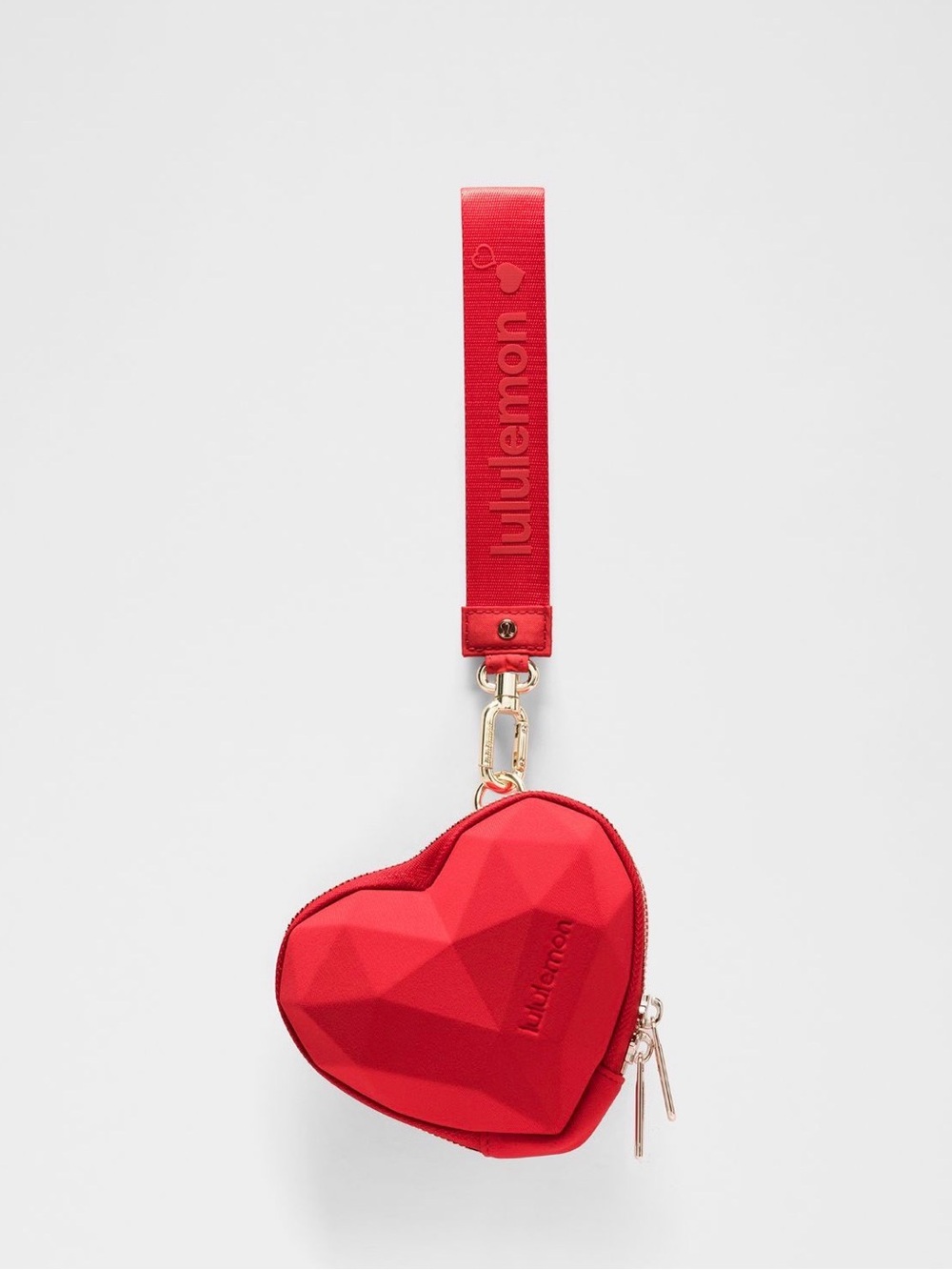 NWT LULULEMON HEART POUCH WRISTLET OXFORD RED